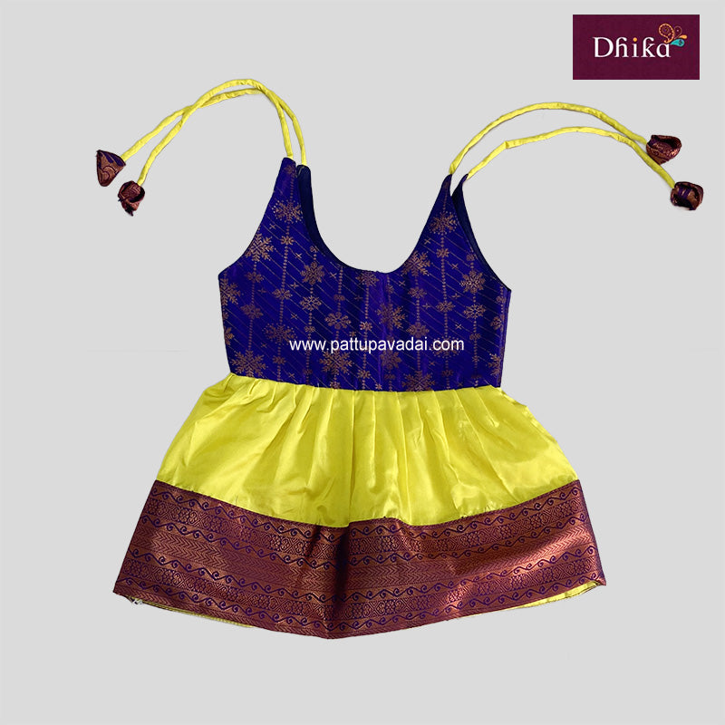 Yellow and Blue Silk Frock