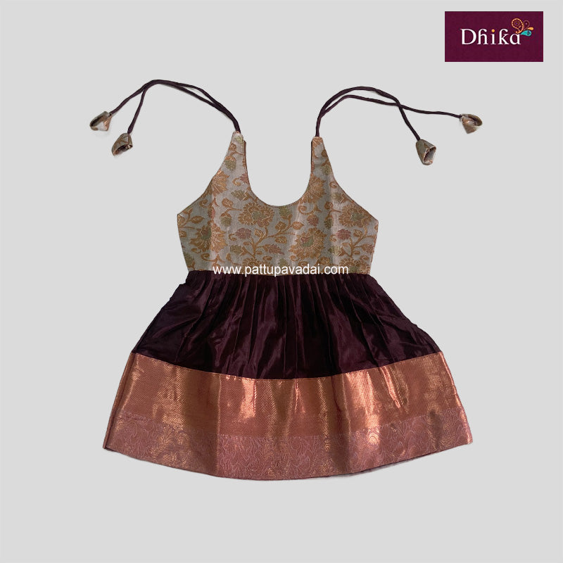 Grey and Brown Silk Frock