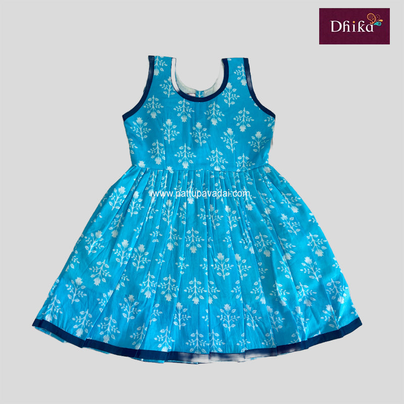 Soft Cotton Frock Sky Blue