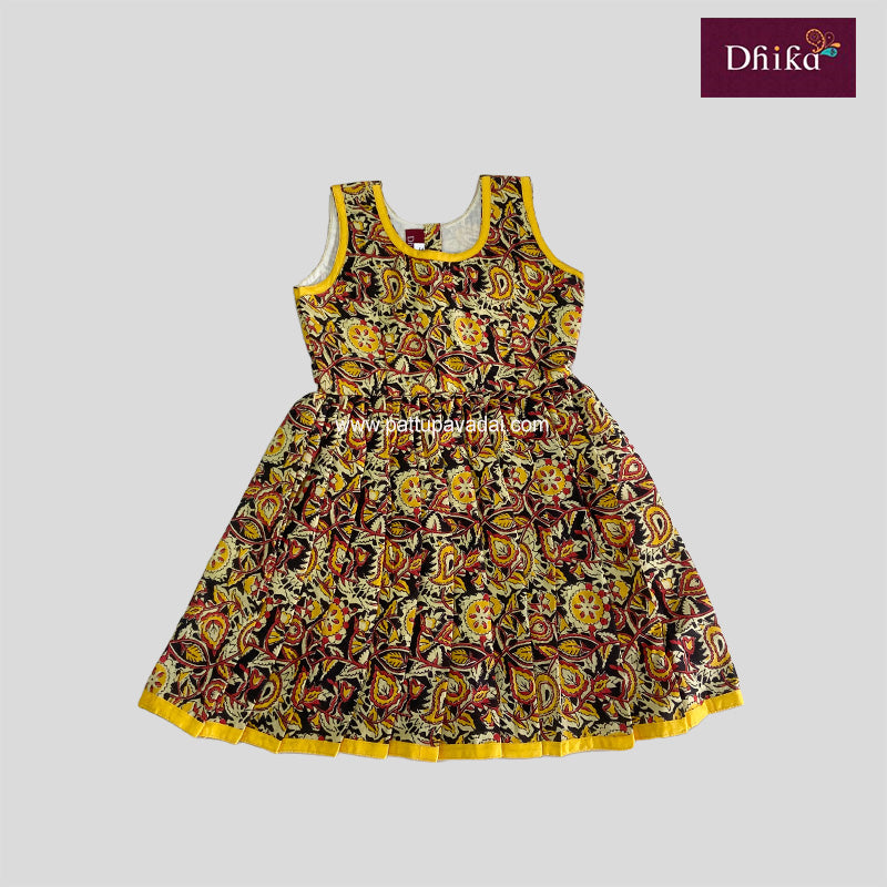 Soft Cotton Frock Yellow and Black