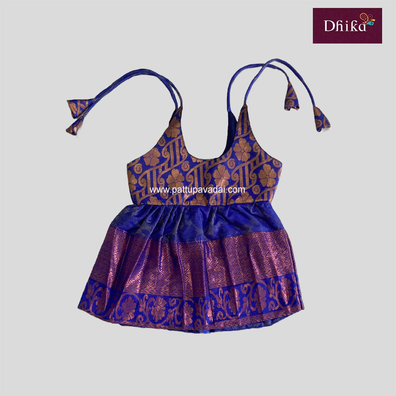 Blue and Golden Silk Frock
