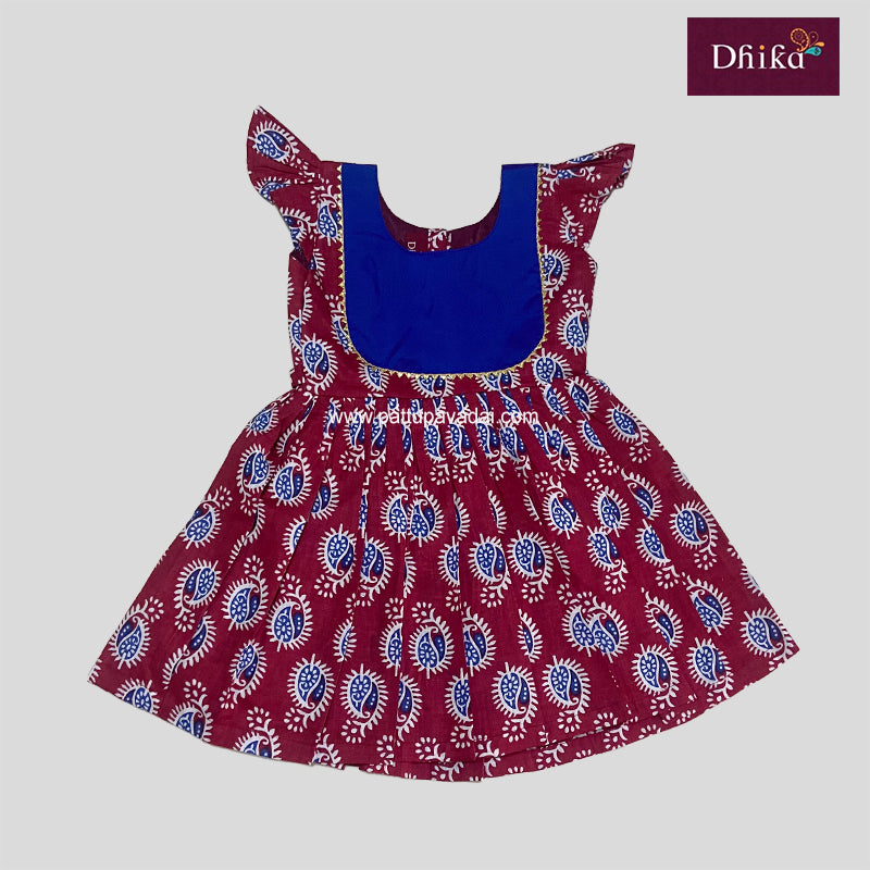 Soft Cotton Frock Maroon