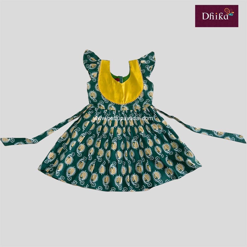 Soft Cotton Frock Green