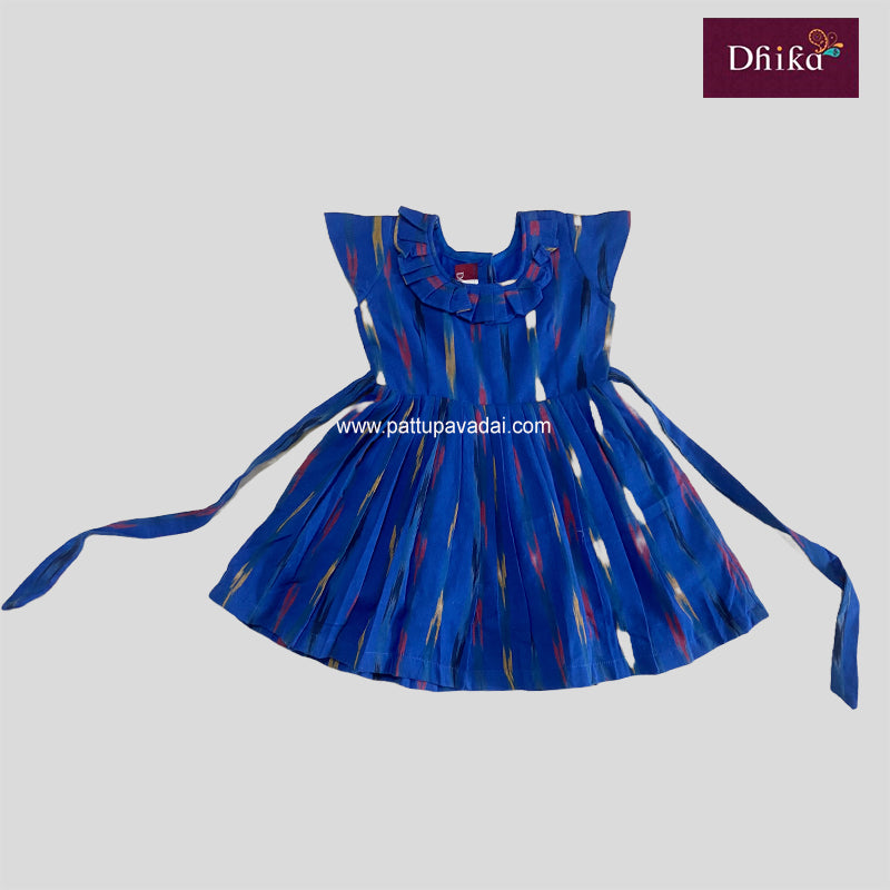 Ikkat Cotton Frock Blue