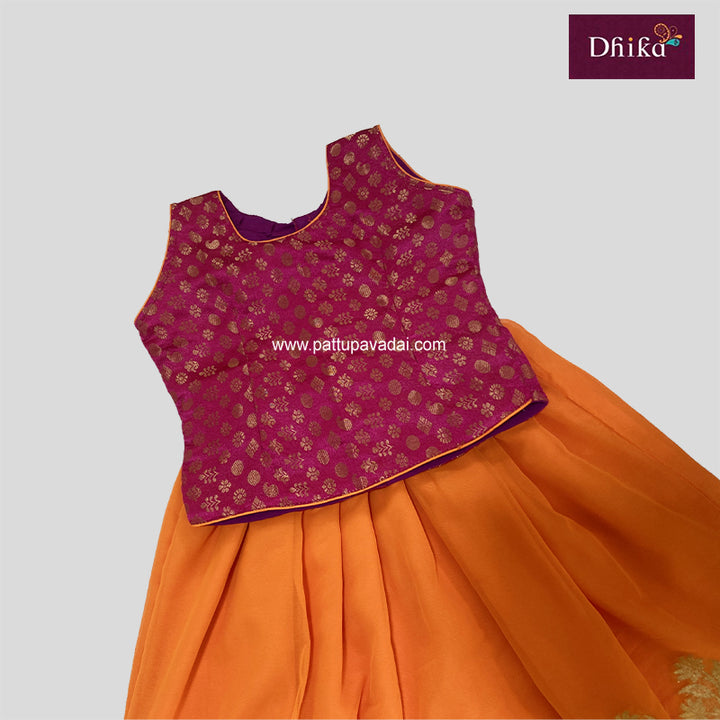 Designer Skirt Orange and Pink