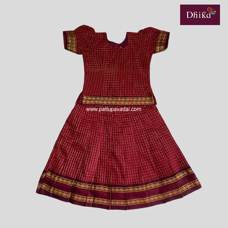 Cotton Pavadai Maroon
