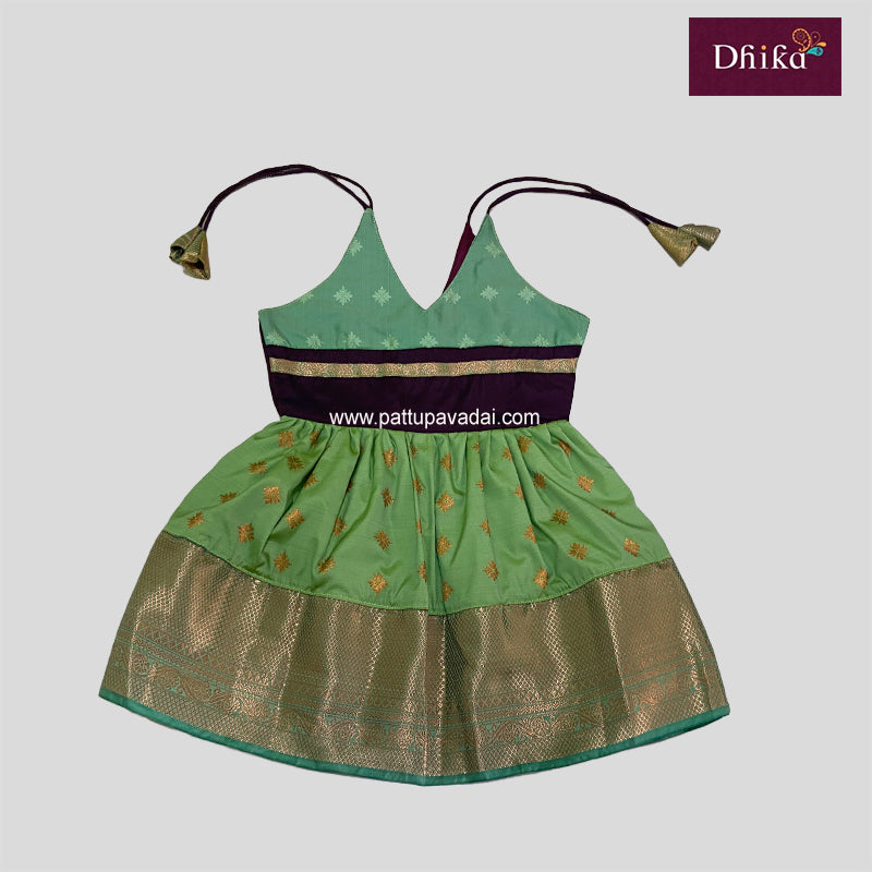 Pista Green Silk Frock