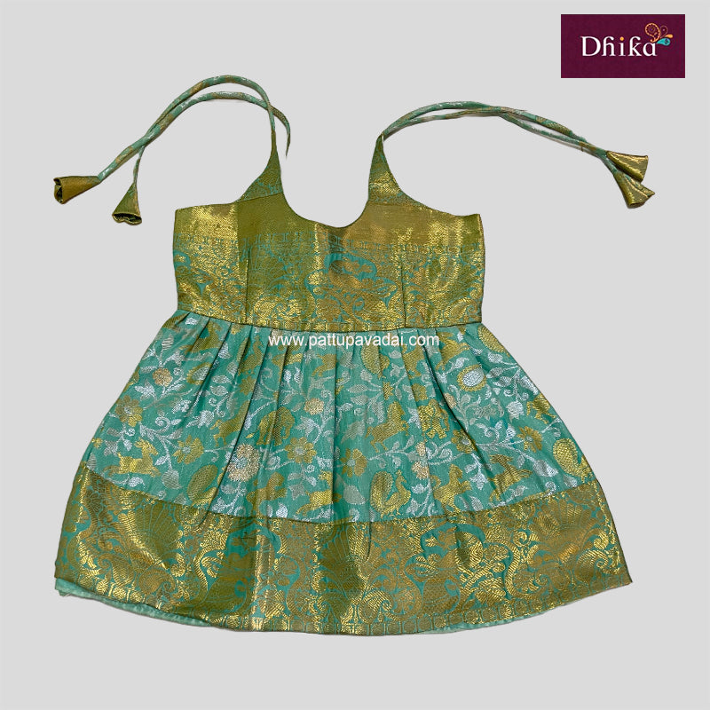 Pista Green Silk Frock