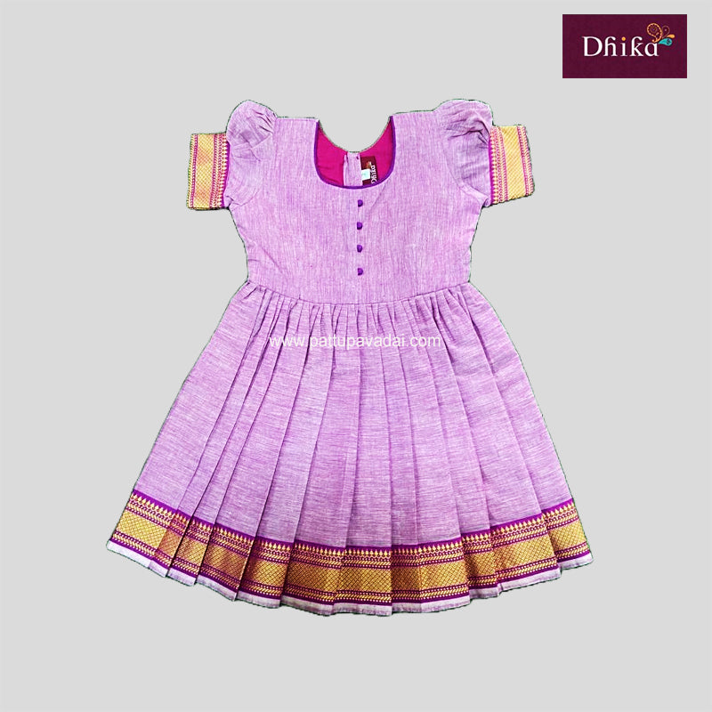 Kids Pure Cotton Frock Lavender