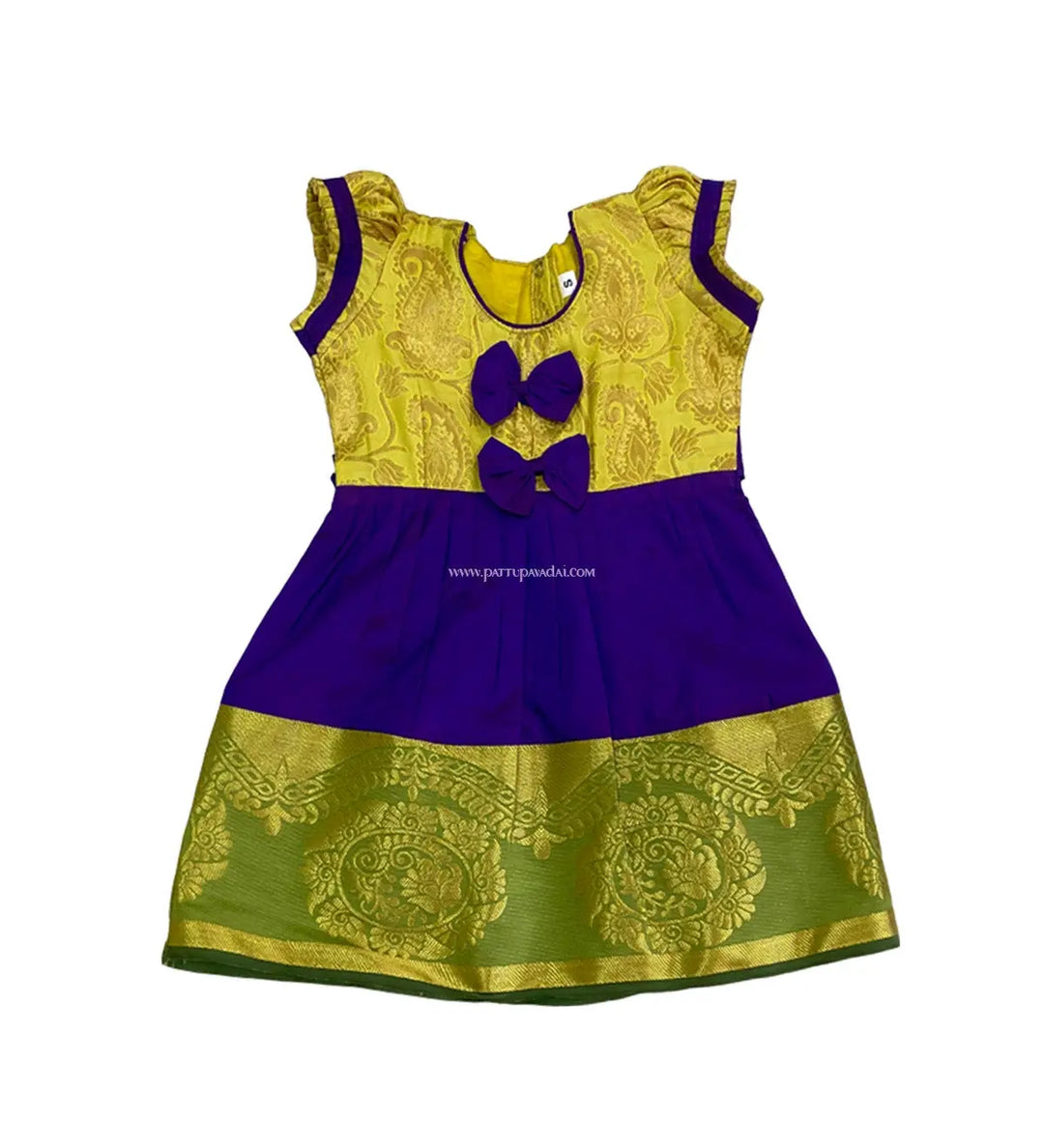 New Born Violet Silk Frock - Pattupavadai.com