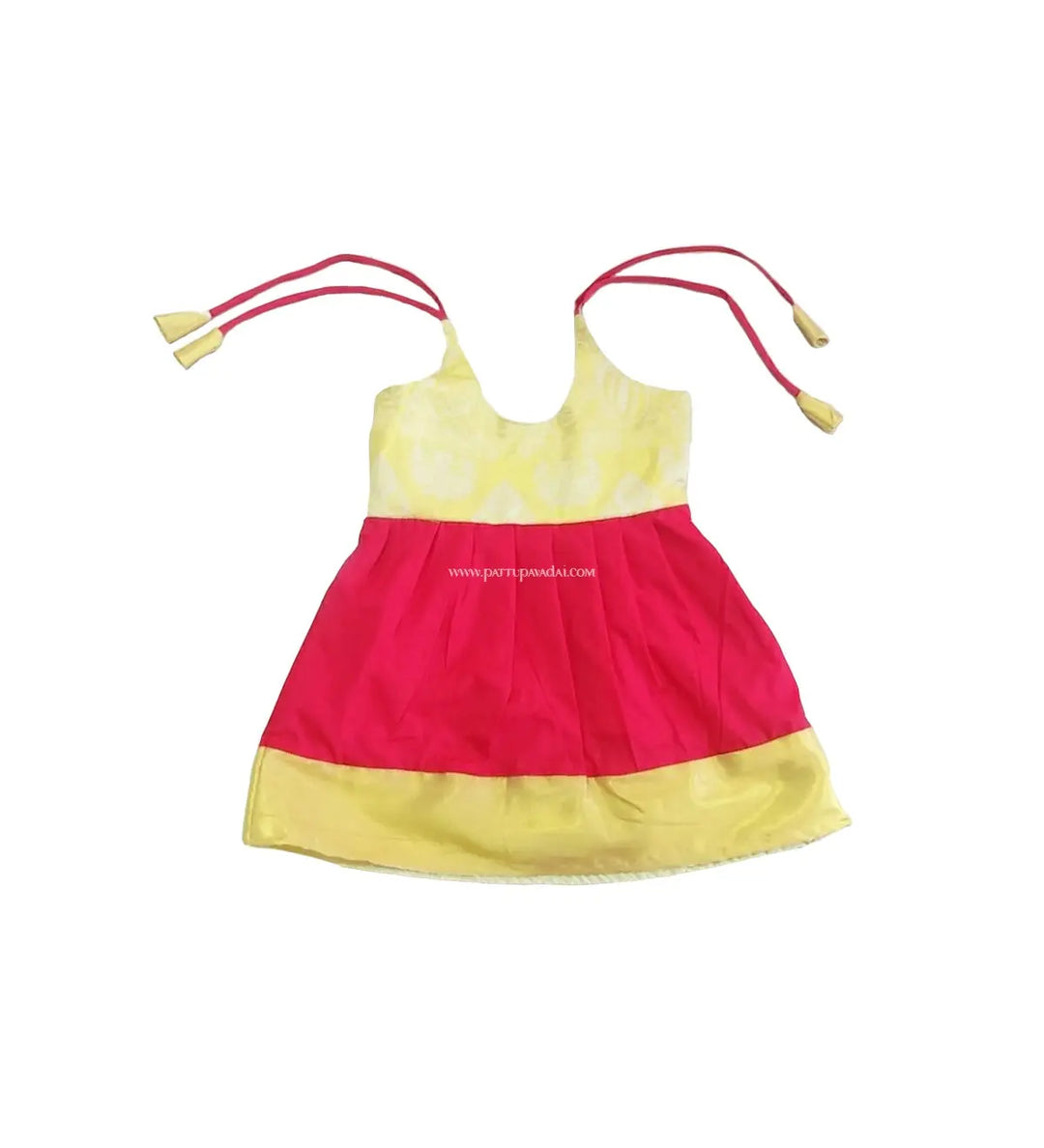 Rich Pure Silk Frock Sandal and Red - Pattupavadai.com