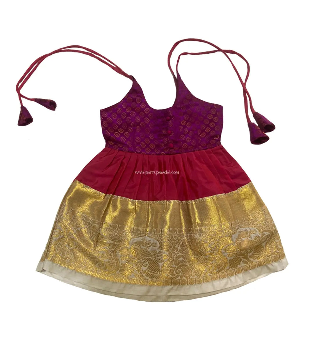 Silk Frock Pink and Magenta - Pattupavadai.com