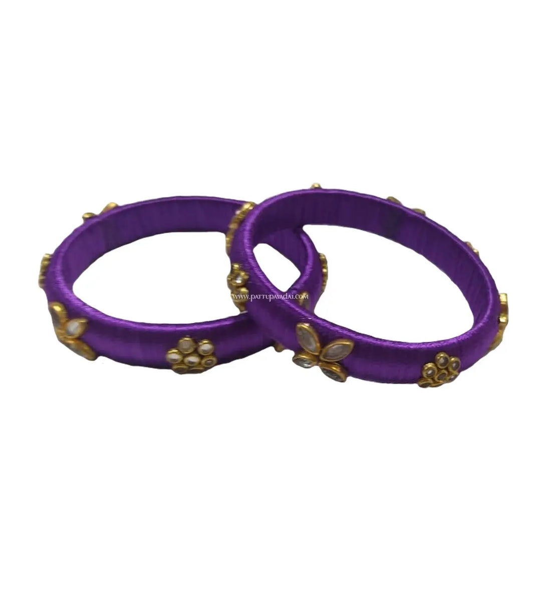 Silk Thread Designer Bangle Violet - Pattupavadai.com