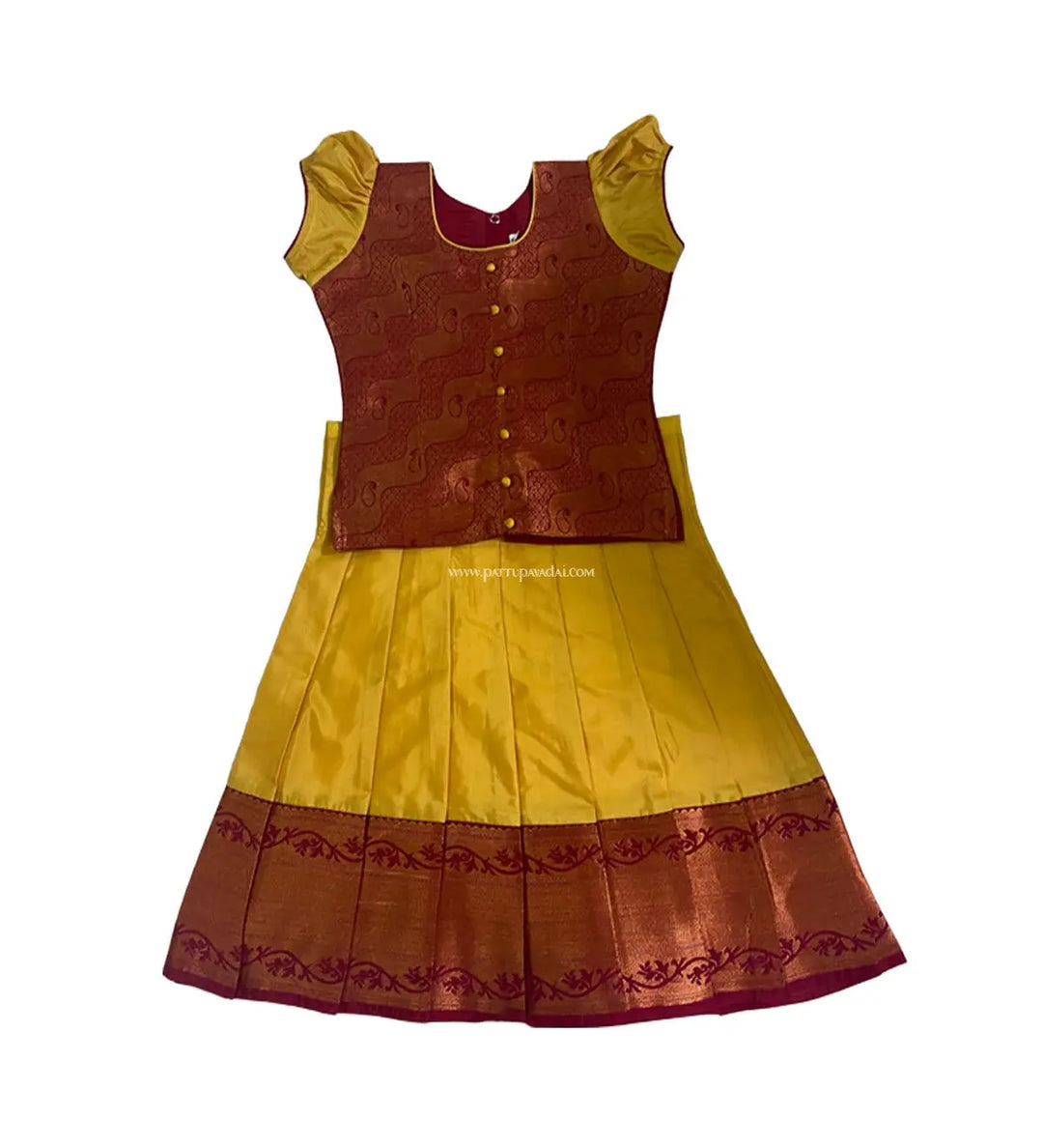Traditional Silk Pavadai Maroon Color - Pattupavadai.com