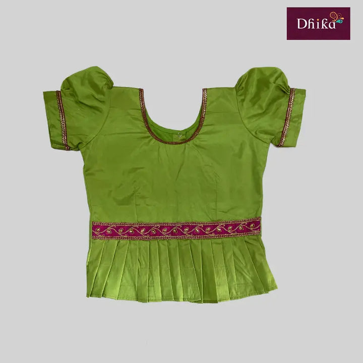 Soft Silk Pavadai Parrot Green and Magenta - Pattupavadai.com