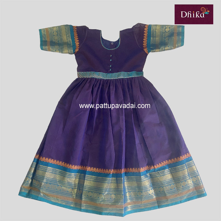 Pure Cotton Long Gown Violet