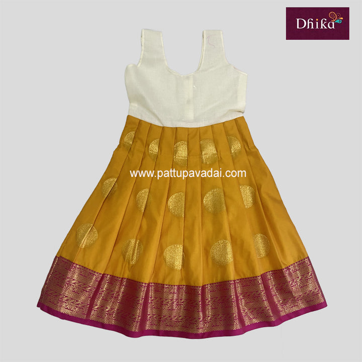 Soft Silk Pavadai Yellow and Pink