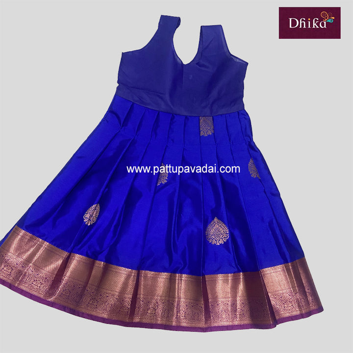 Royal blue and Orange Soft Silk Pavadai