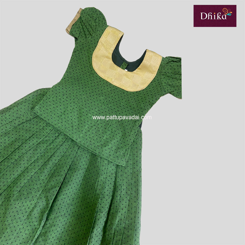 Pure Cotton Green Pavadai Sattai