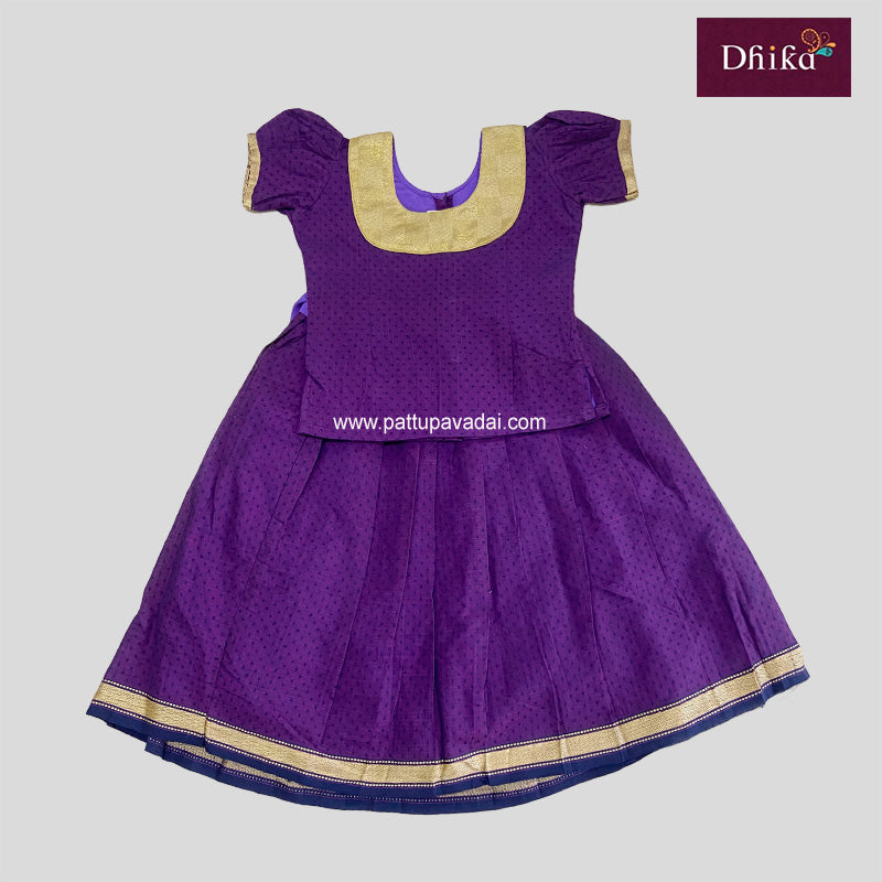 Pure Cotton Violet Pavadai Sattai