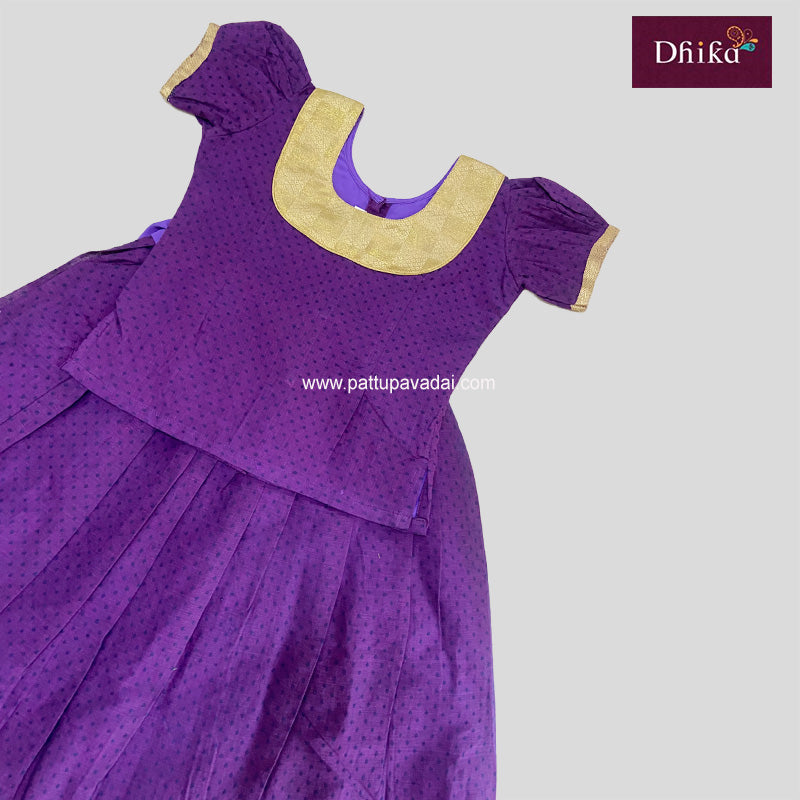 Pure Cotton Violet Pavadai Sattai