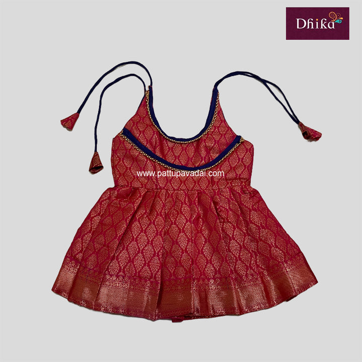 Maroon Silk Frock for Kids – Festive & Party Wear Dress
