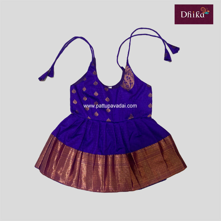 Violet Silk Frock for Girls – Designer Pure Silk Party Wear Dress