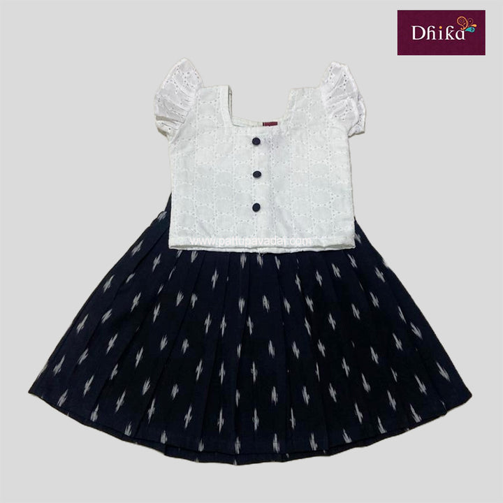 Black and White Cotton Hakoba Co-ord Set – Breathable Cotton Ethnic Co-ord for Kids