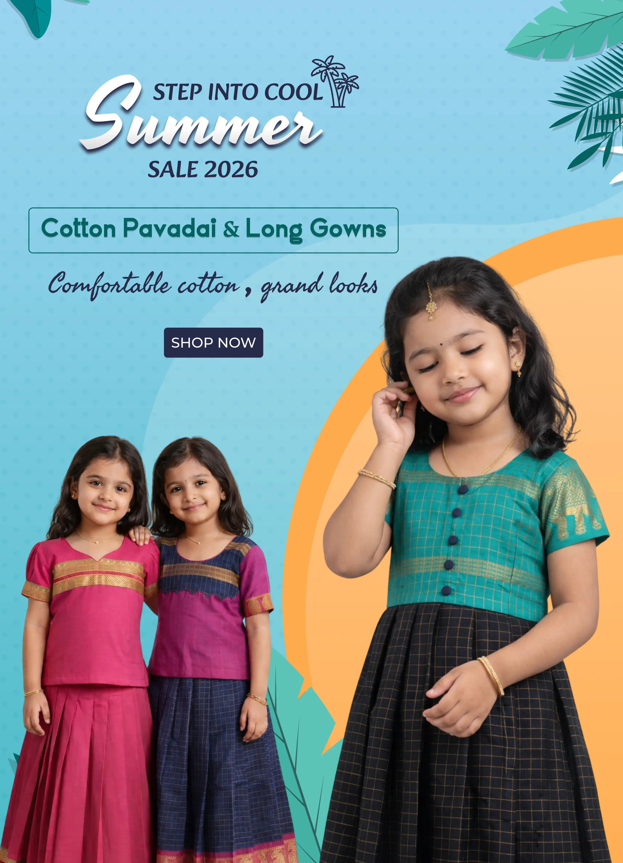 Young girl in a breathable cotton summer dress with short sleeves, designed for comfort and play in hot weather.