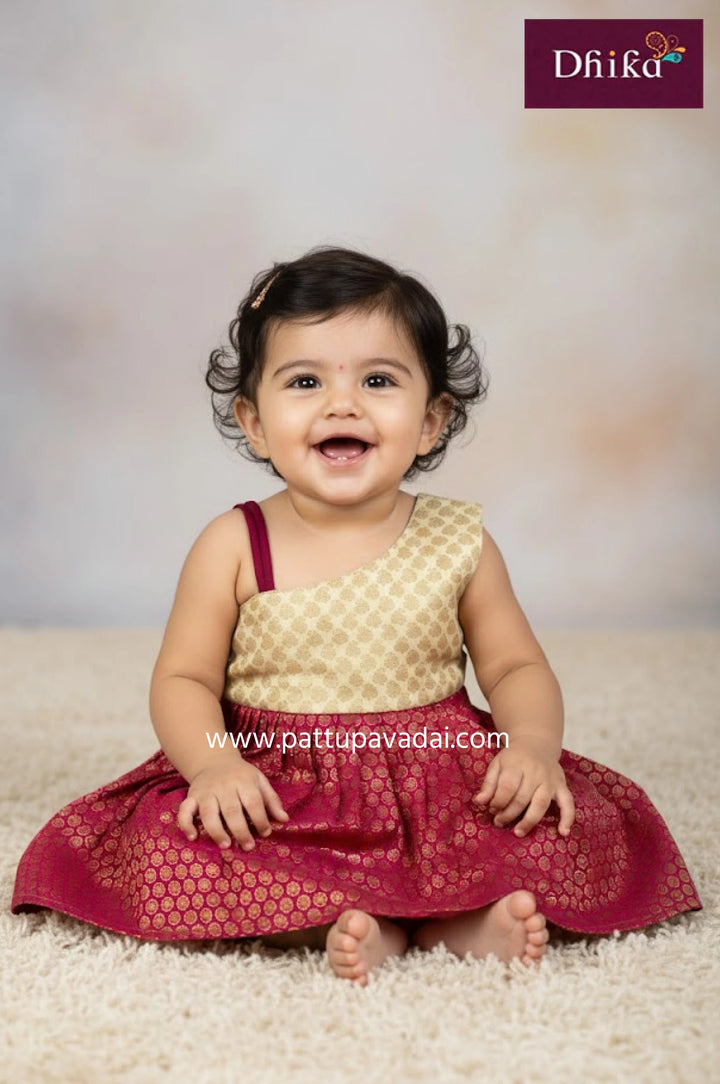 pink designer frock for kids trendy party wear