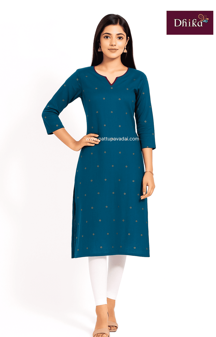 Dupion Cotton Ramablue Kurti