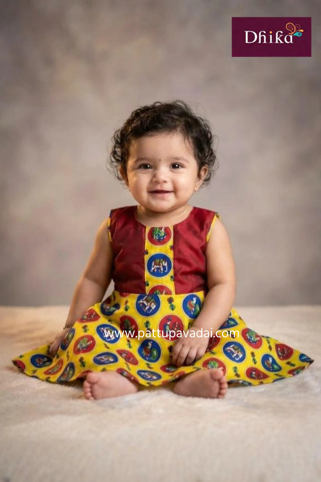kids multicolor kalamkari cotton frock with soft cotton lining comfortable wear