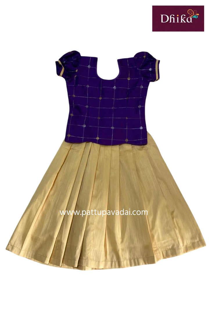 kids cream violet raw silk skirt top ethnic wear online