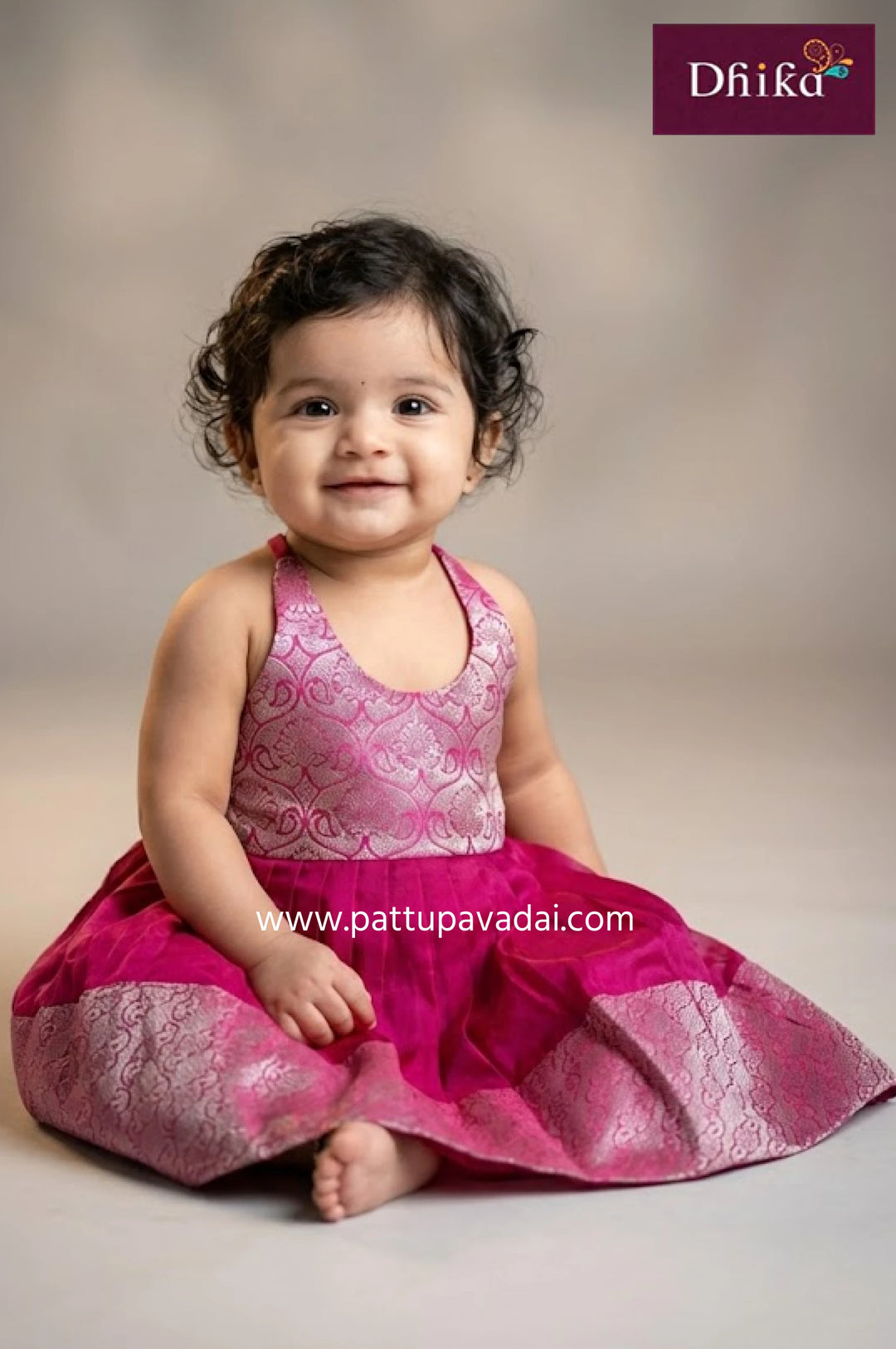 pink and silver silk knot frock for kids elegant special occasion wear