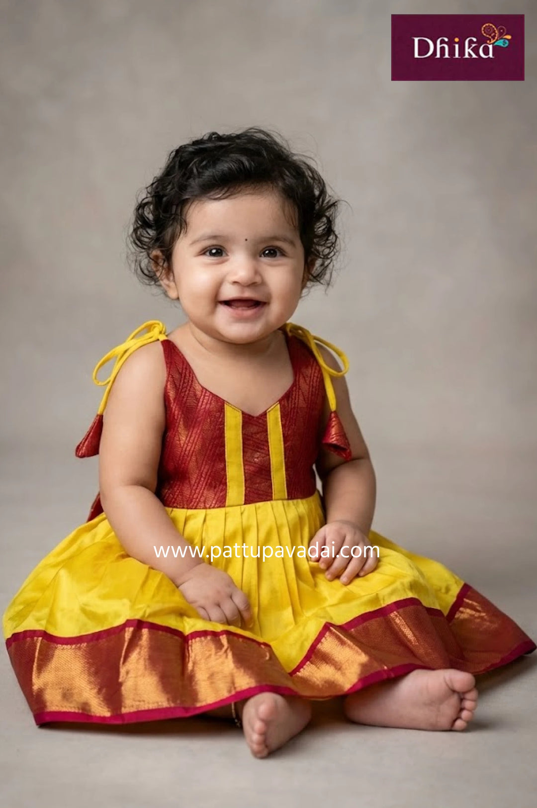 yellow and red silk frock for kids elegant party wear