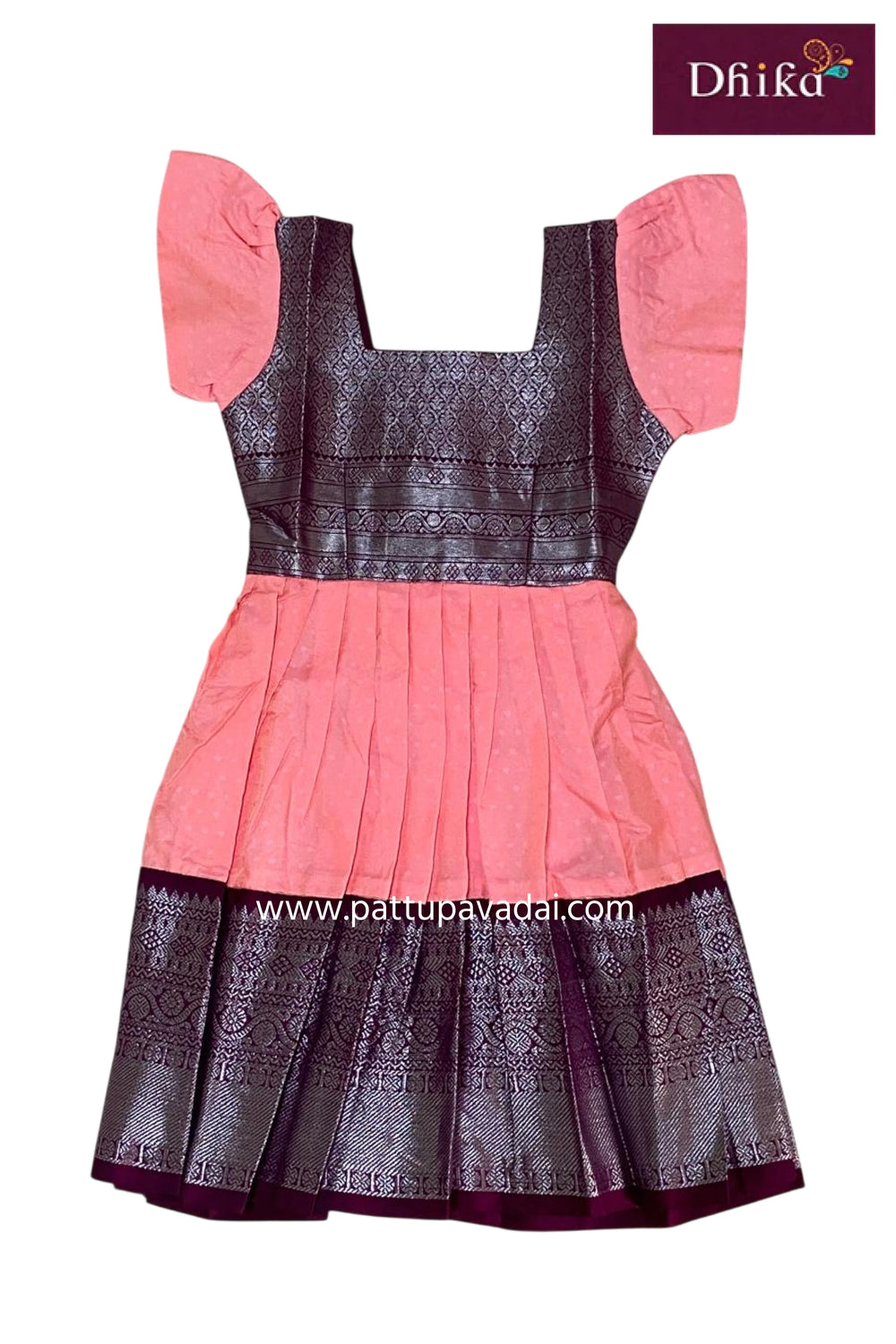kids pink magenta soft silk frock girls ethnic wear online