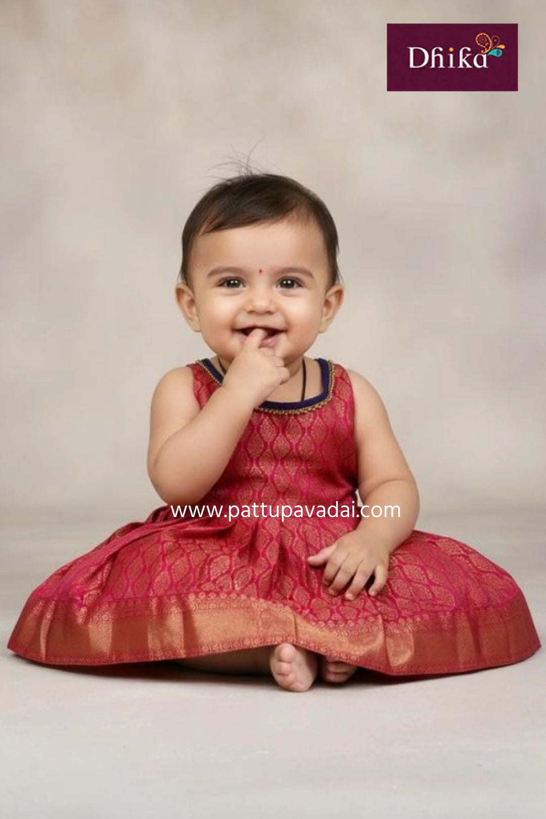 Maroon Silk Frock for Kids – Festive & Party Wear Dress