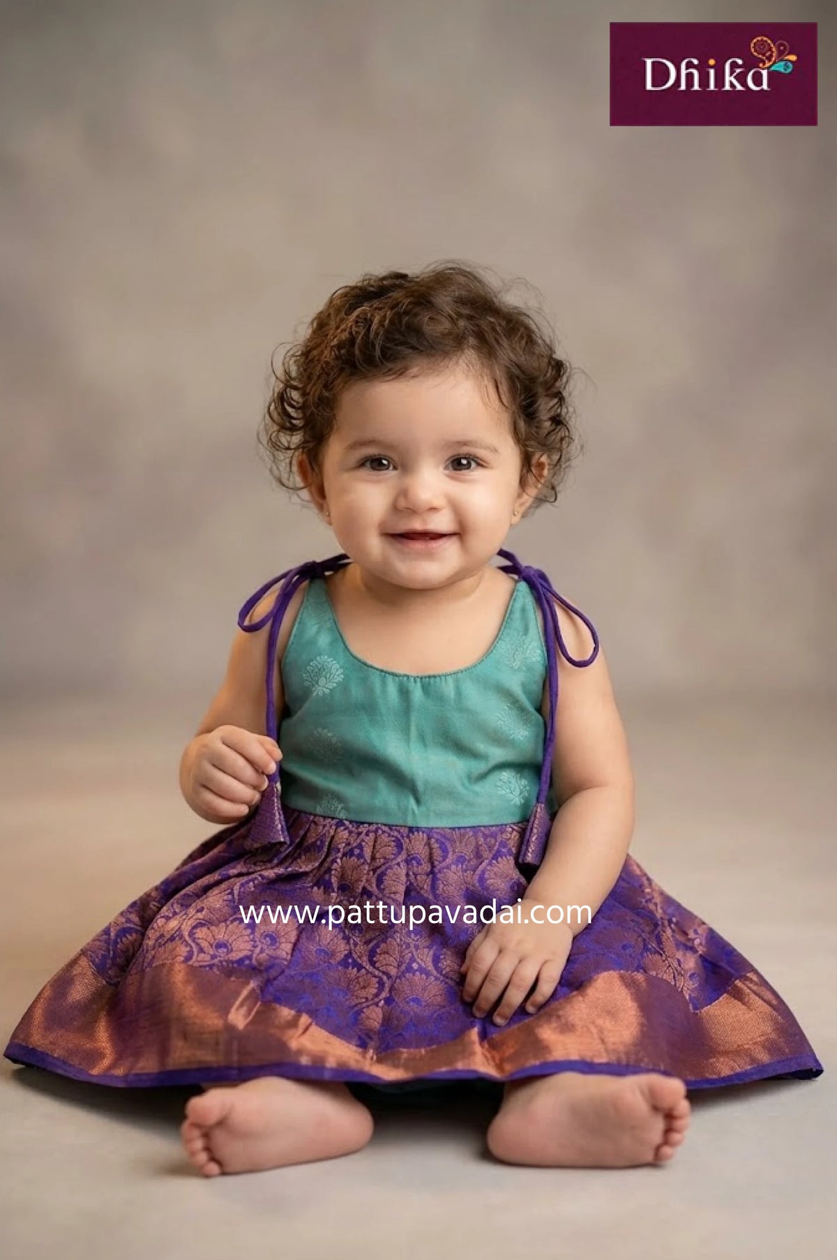 newborn sky blue silk frock with soft inner lining