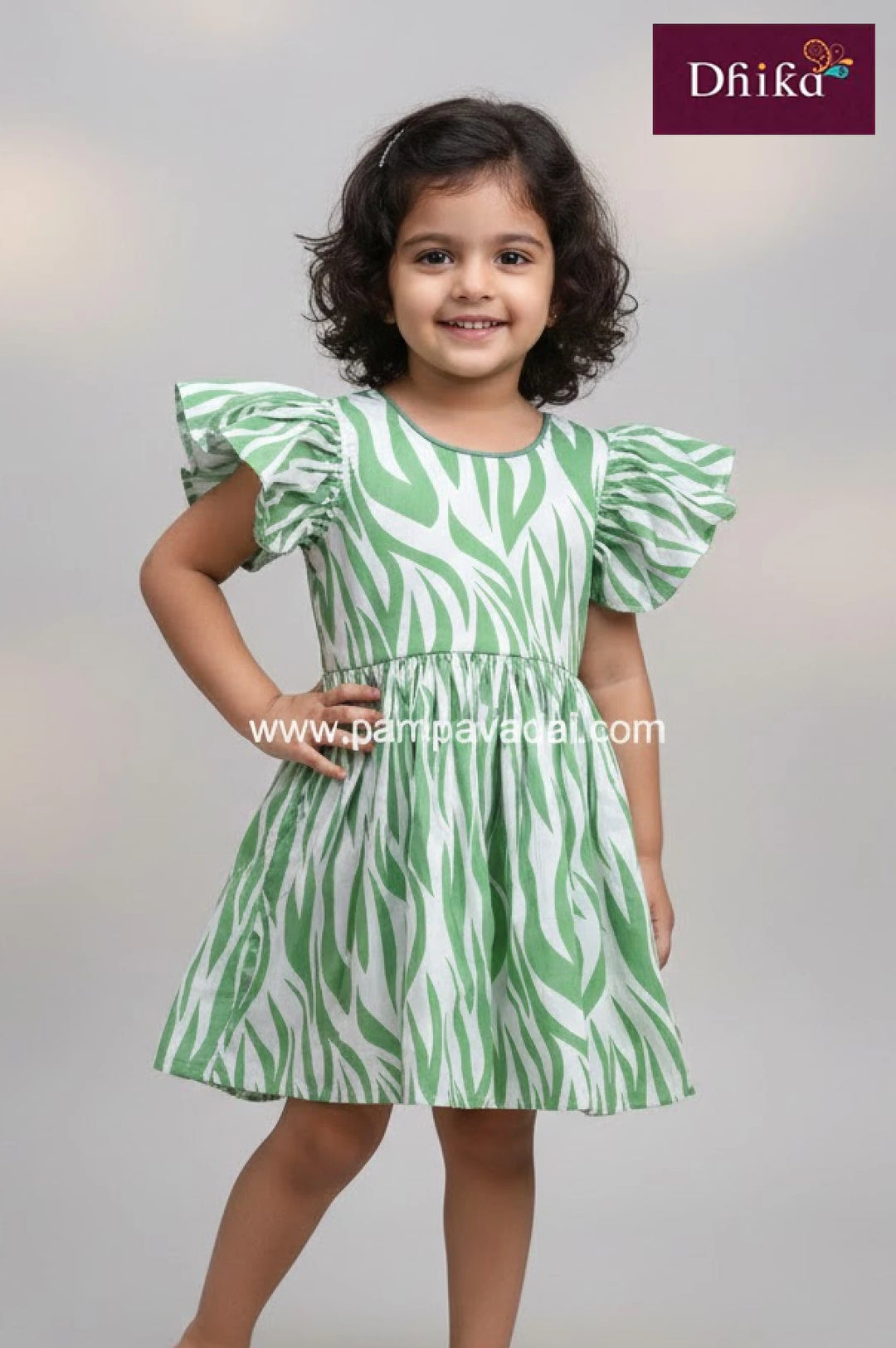 pastel green soft georgette frock for kids elegant party wear