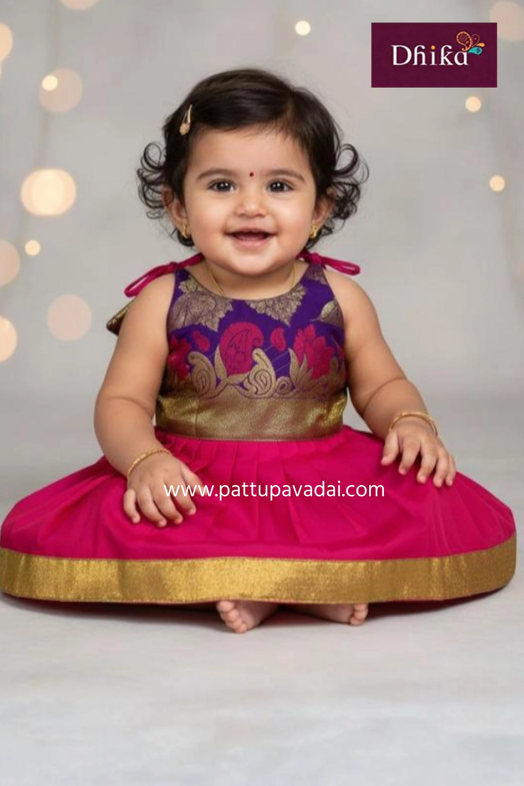 Pink Semi Silk Frock for Kids – Festive & Party Wear Dress