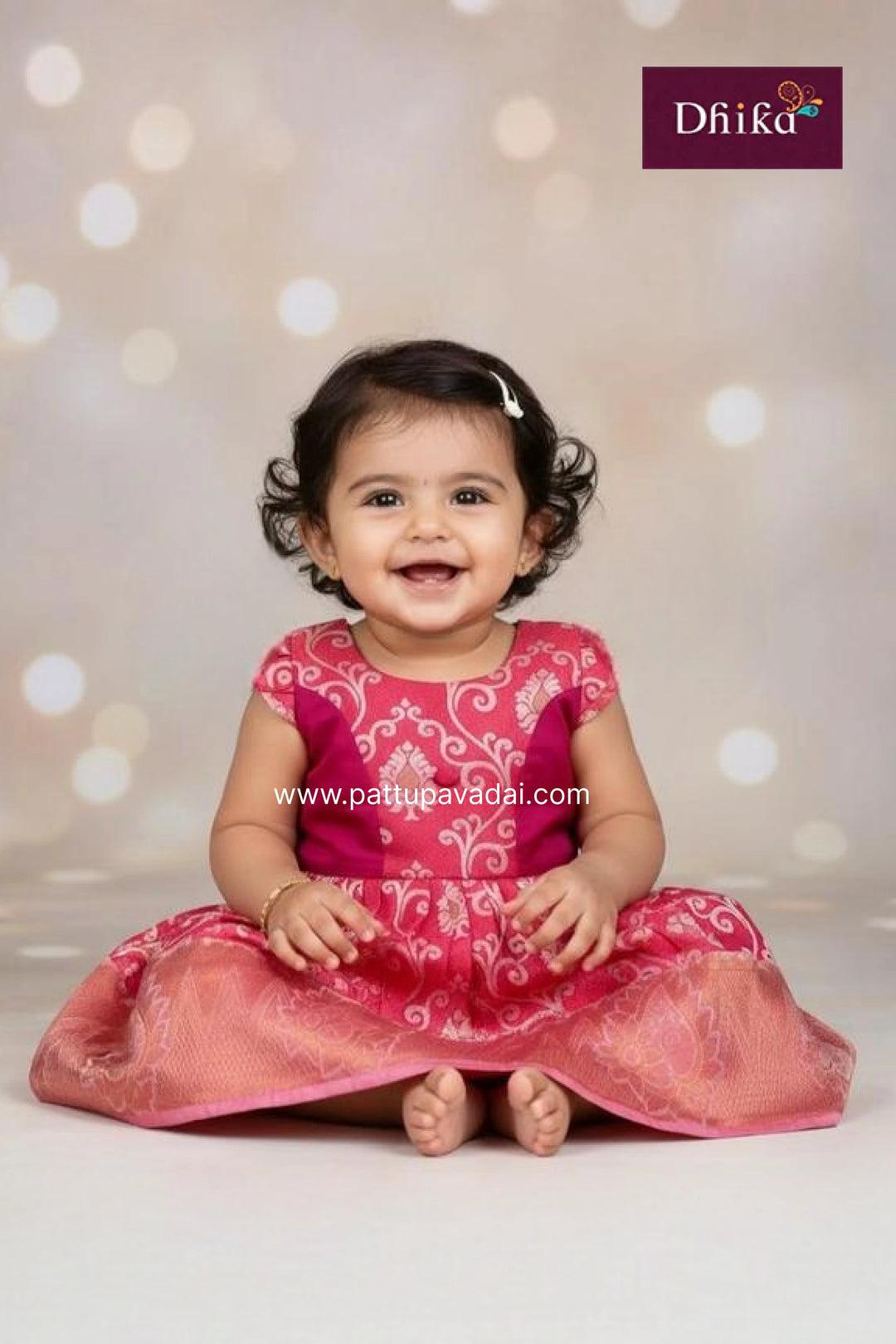 Pink Silk Frock for Girls | Kids Party Wear Dress