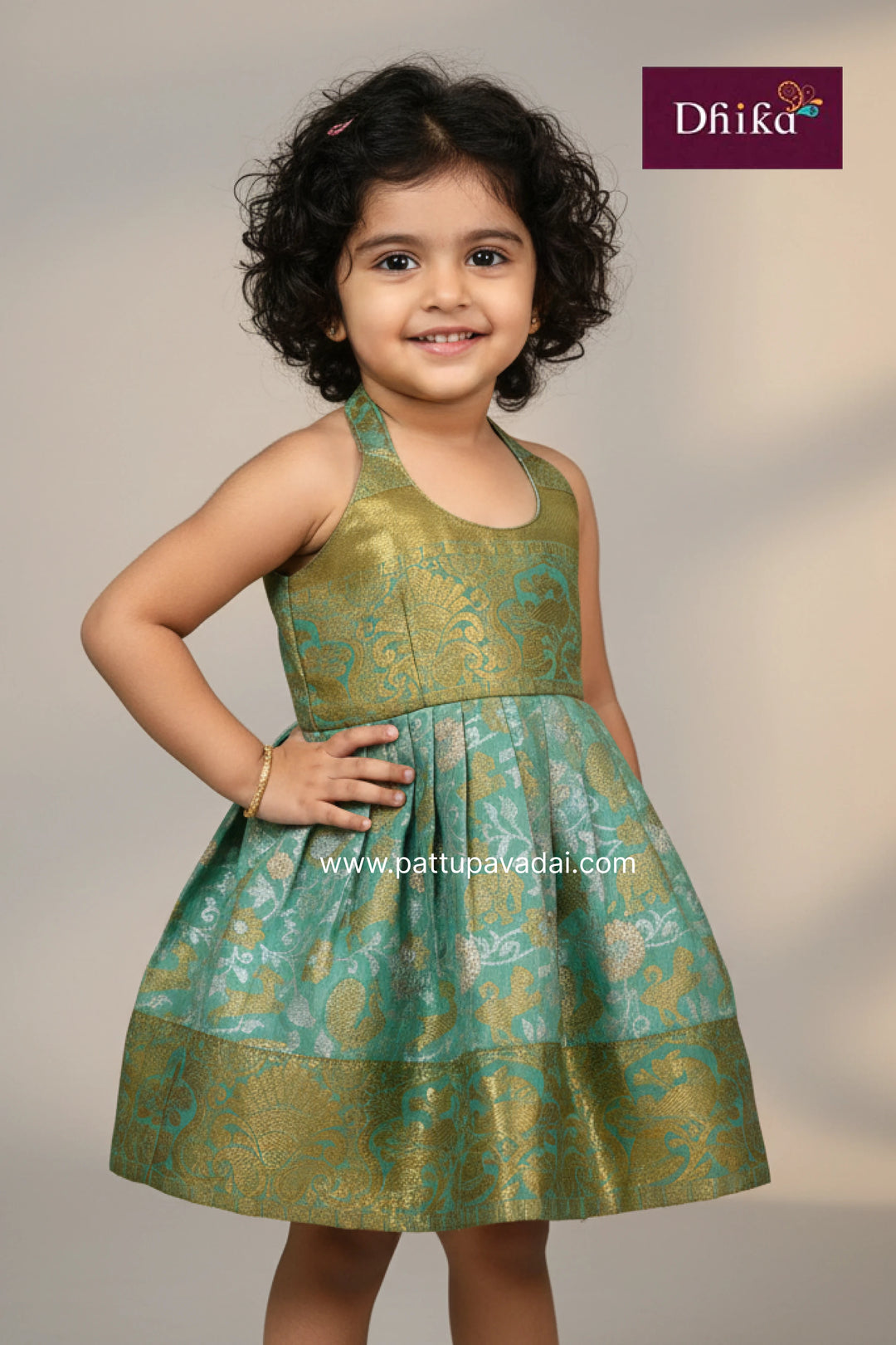Pista_Green_Silk_Frock_for_Girls___Kids_Party_Wear_Dress