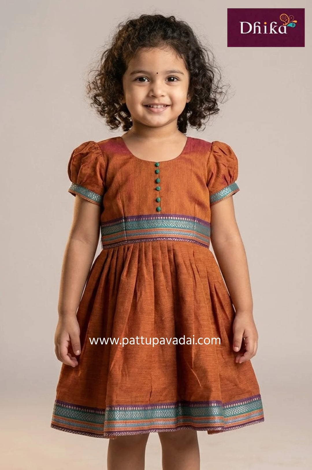 pure cotton honey brown frock for kids soft comfortable everyday wear