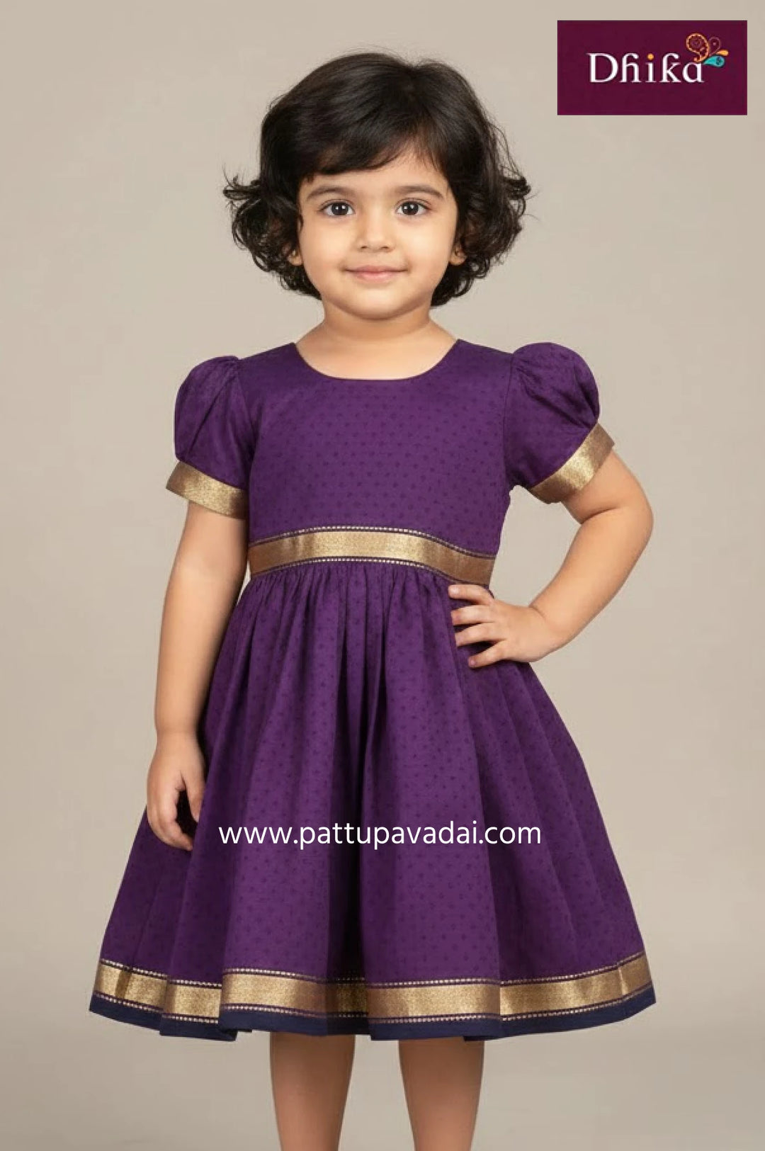 pure cotton violet frock for kids soft comfortable everyday wear