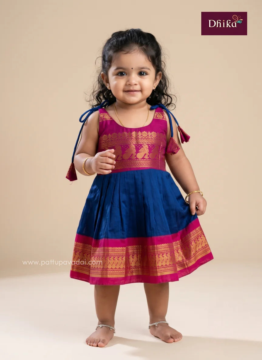 Pure cotton pink and blue frock