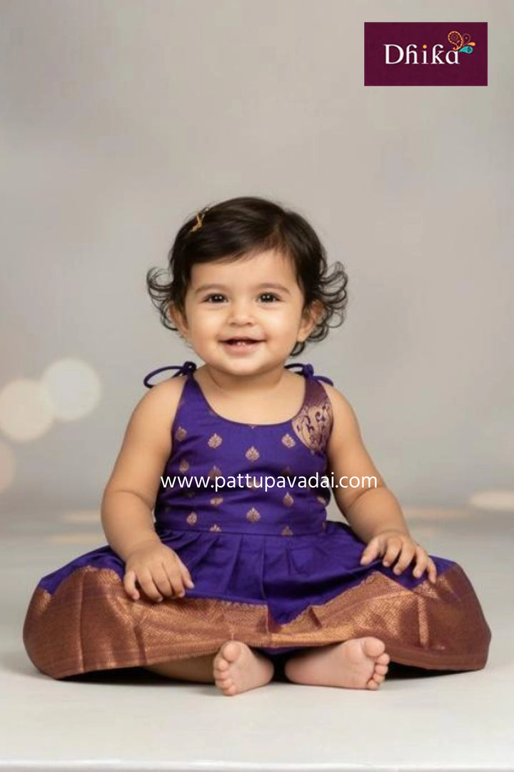 VioletSilkFrockforGirls_DesignerPureSilkPartyWearDress