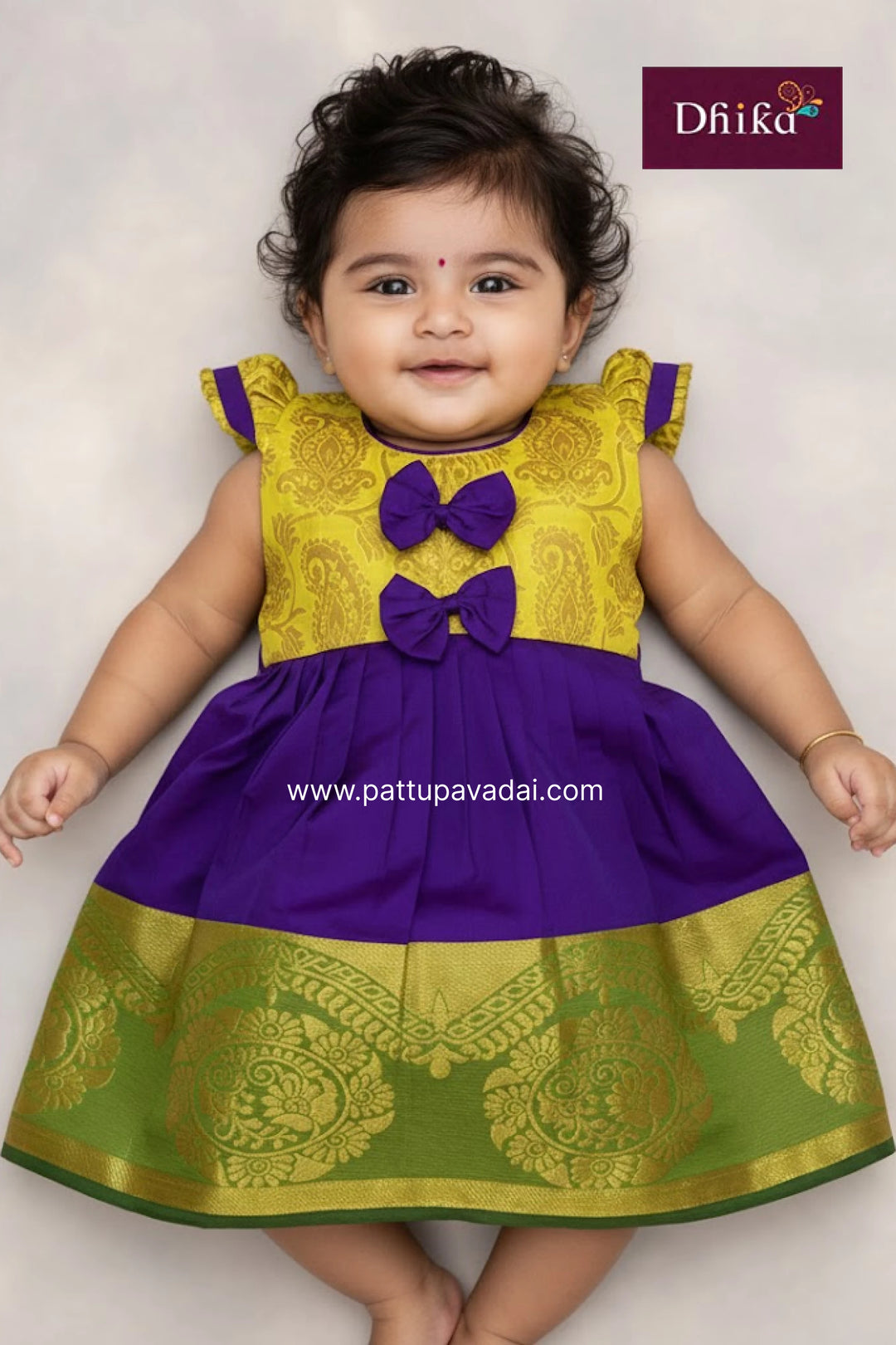 Violet Silk Frock for Newborn Baby Girls | Party Wear Dress Violet Silk Frock for Newborn Baby Girls | Party Wear Dress