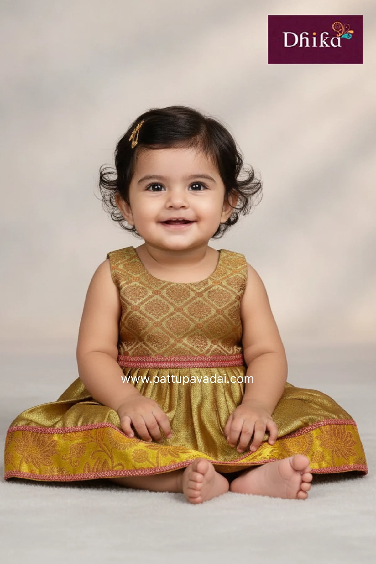 Yellow & Pink Silk Frock for Girls | Kids Party & Festive Wear