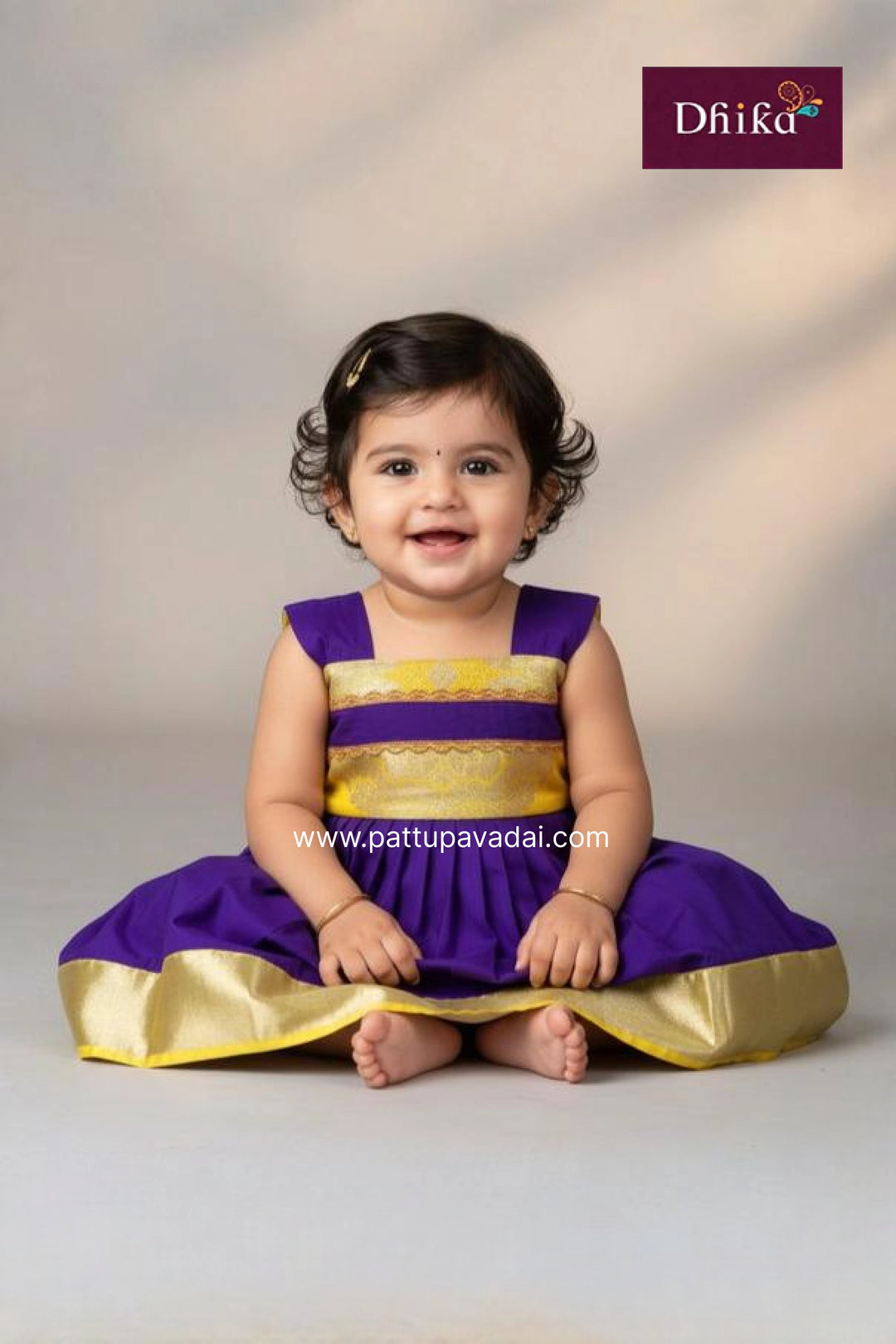 Yellow_VioletKidsSilkFrockforGirls_PartyWearDress