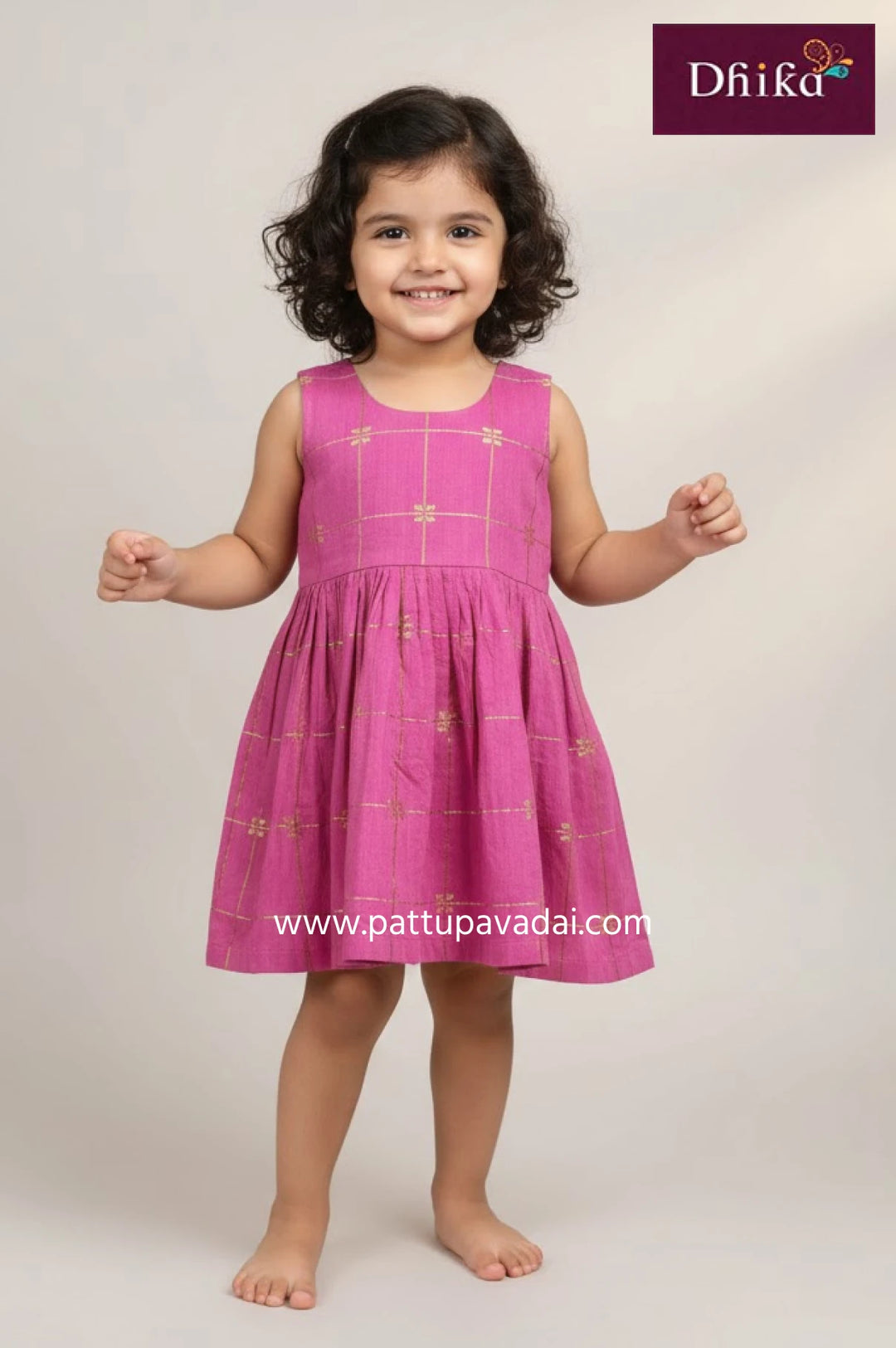 baby pink raw silk frock for girls traditional festive party wear dress